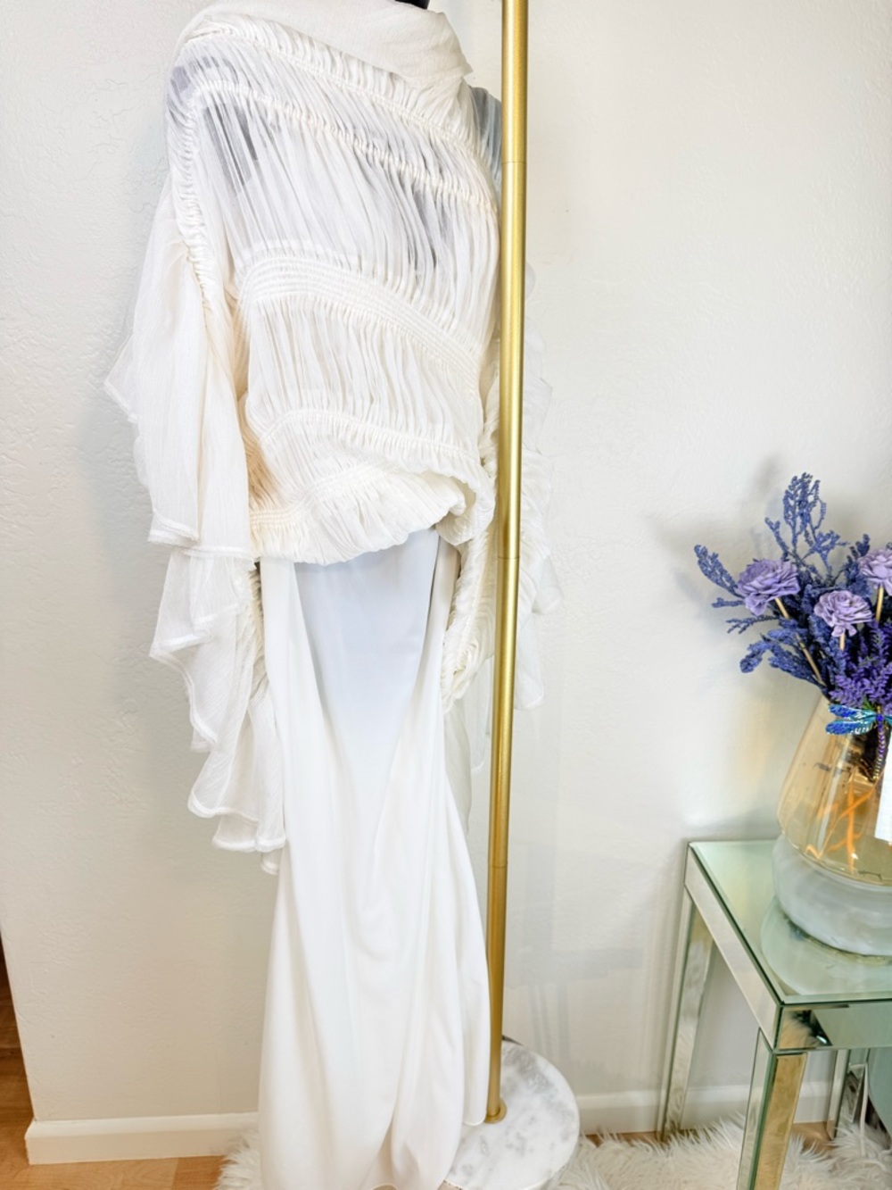Jonathan Simkhai White Point D’Esprit Tiered Maxi Gown Size 6 - Picture 9 of 16